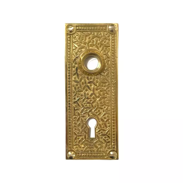 Pair of Rice Pattern Brass Door Plates