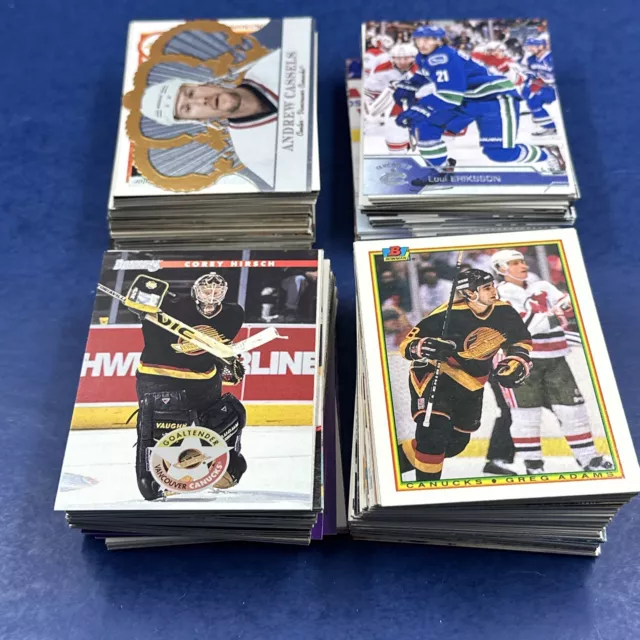 Lot of 200 Vancouver Canucks Cards from Topps Score Upper Deck NHL Hockey