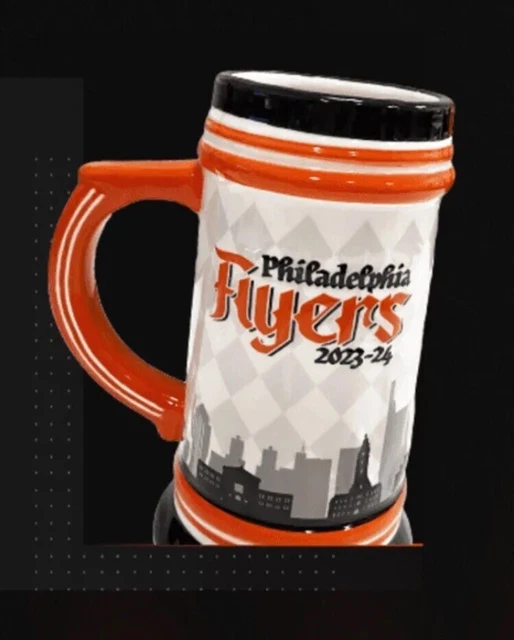 2023 2024 PHILADELPHIA Flyers Ceramic Beer Stein Mug SGA Promotional
