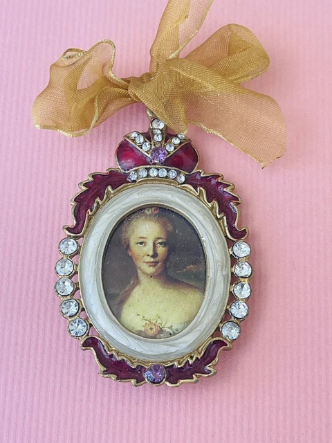 Pretty picture Of French Noblewoman In Jeweled Frame