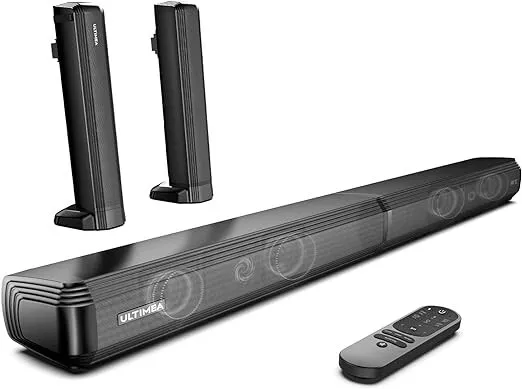 Soundbar 2 in 1 per TV 2.2, Separabile Con Appoggio 80W Doppi Woofer Integrati