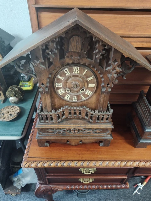 Antique German Black Forest Cucko Clock Mantel