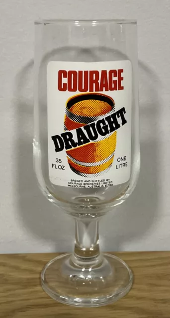 Courage Draught Beer Glass Man Cave Bar Collectable Alcohol Melbourne Australia