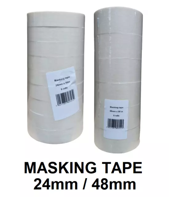 Masking Tape 48Mm 24Mm X 50M Painting Decorating Easy Tear General Purpose Art