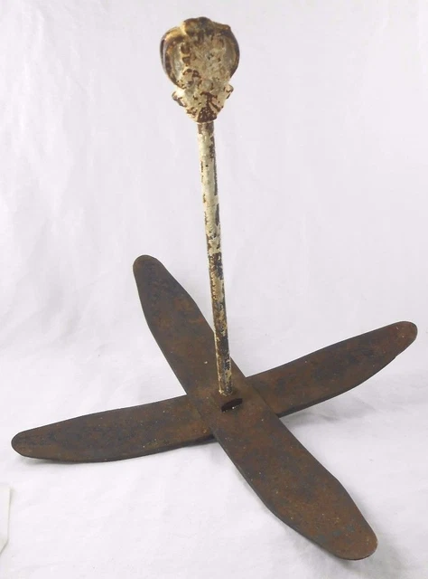 Vintage Distressed Cast Iron Boat Anchor Nautical Genuine Sea Maine Garden Decor