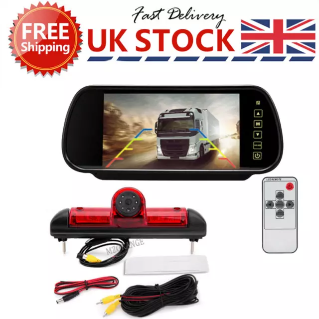 7" Monitor + Car Rear Brake Light Reversing Camera For Fiat Ducato Citroen Relay