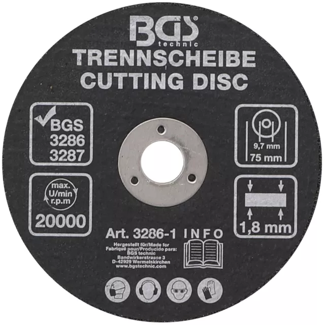 Trennscheiben 75mm BGS 75x1,8x9,7mm für Metall Druckluft-Trennschneider