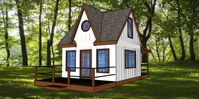 Small Cabin 16ft x 16ft 2 floors Build plans, lumber list -PDF