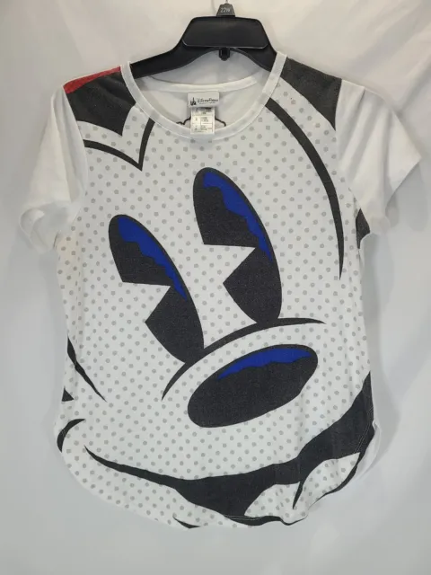 Disney Parks Mickey Mouse Comic Face White T-shirt Size L "Oh Boy!" Logo