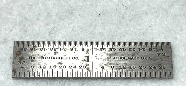Vintage Starrett 604R 2" Tempered Steel Rule Vintage Starrett 604R 2" Tempered Steel Rule