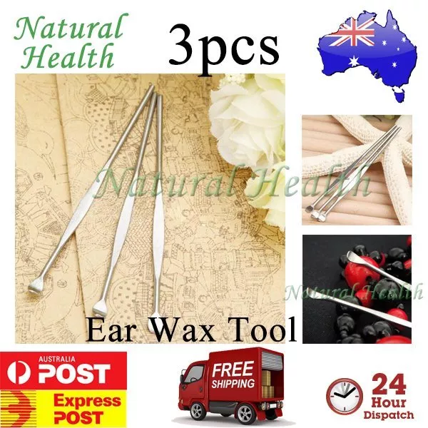 3pcs Steel Silver Ear Pick Curette Wax Cleaner Removal Earpick Health Stick Tool