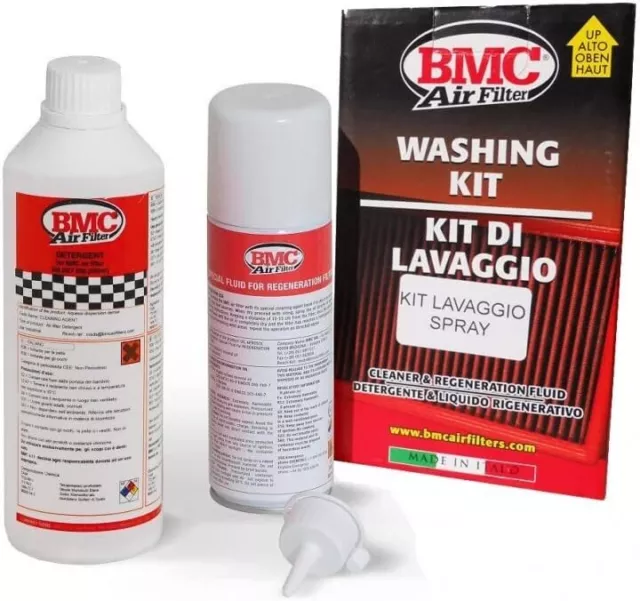 KIT PULIZIA FILTRO ARIA SPORTIVO BMC DETERGENTE 500 ml + OLIO 250 ml MOTO AUTO