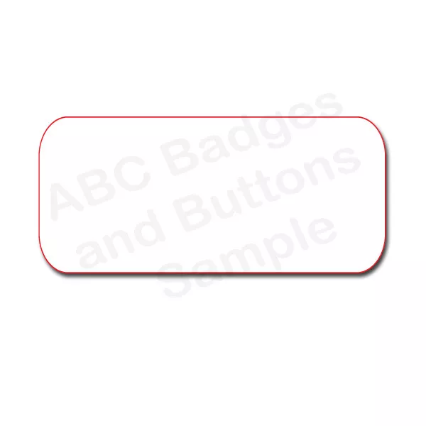 10 Blank 2 X 3 White / Red Name Badges Tags 1/4" Corners & Magnet Fasteners