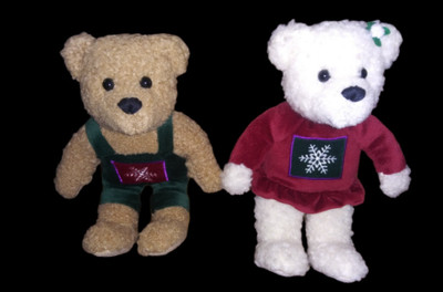 Hallmark Plush Kiss Kissing Mistletoe Teddy Bears Magnetic Noses Christmas