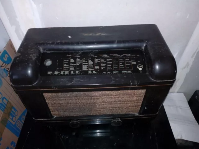 Ancien poste radio TSF à lampes de marque Blaupunkt - grande taille