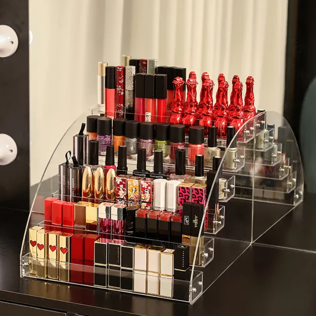 Acrylic Nail Polish Display Rack Stand Holder Make Up Storage Box Case Organizer
