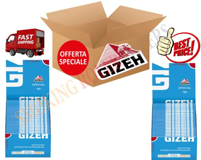 2 Box Cartine Gizeh Special Blu Corte Singole Blue Confezione Da 50 Libretti