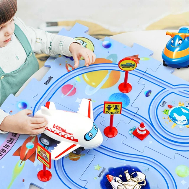 DIY Car Track Puzzle Play Set Preschool Educational Montessori Toy For Kid Gifts 3