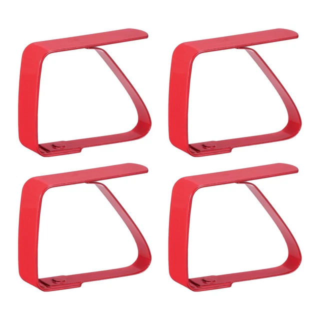 Tablecloth Clips 50mm x 40mm 420 Stainless Steel Table Cloth Holder Red 4 Pcs