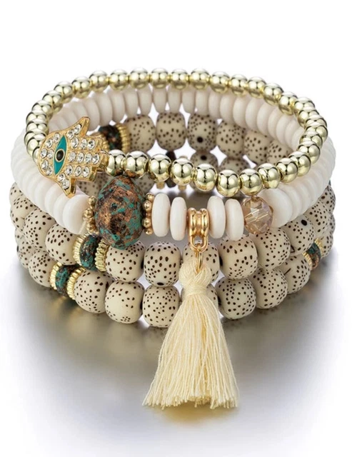 Lot De 4 Bracelets Femme Dorés Or Jaune - Chaînes Réglables - Neuf Sans Emballage