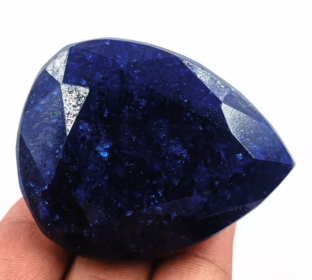 315 Ct Certified Natural Royal Blue Sapphire Pear Cut Loose Gemstone Mkv