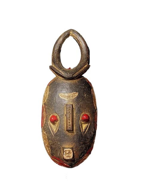 African Tribal Face Mask Wood Hand Carved Vintage Wall Hanging Facial Mask-4686