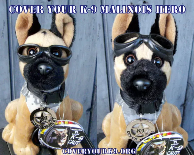 Plush Belgian Malinois MWD Police Dog with Doogles Badge/Camo Vest K9 Fundraiser
