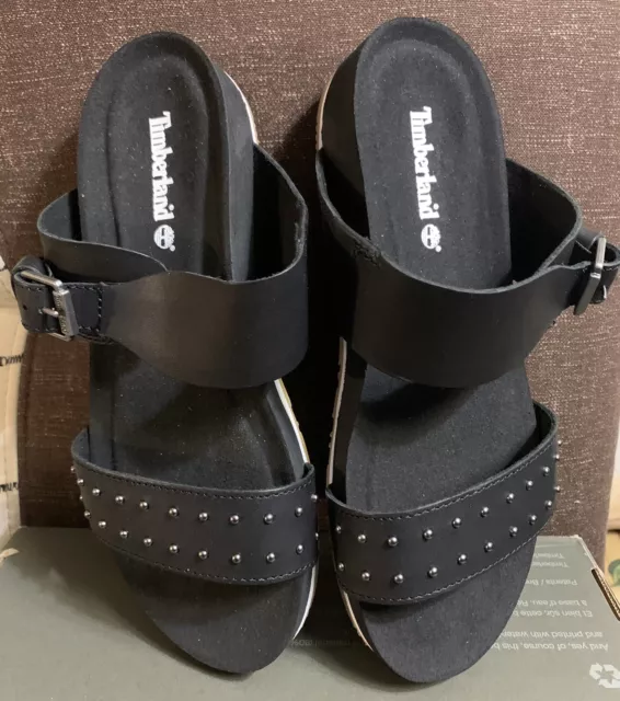 TIMBERLAND WOMENS WILESPORT Slip On Black Nubuck Sandals Size Uk