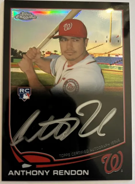 2013 Topps Chrome Anthony Rendon RC Silver Ink Auto Black Refractor /25 Angels