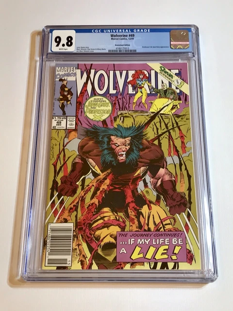 1991 Wolverine #49 Prof X & Jean Grey App Marc Silvestri Rare Newsstand Cgc 9.8
