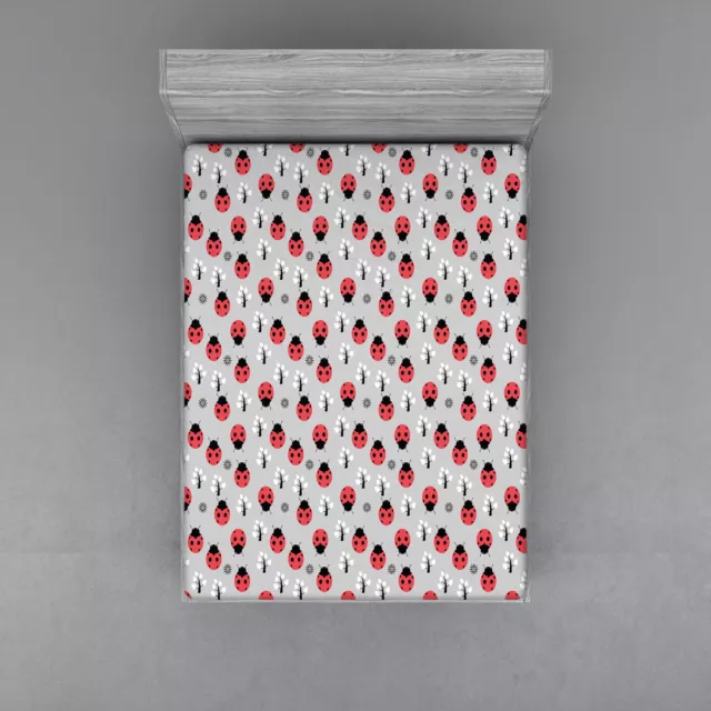 Ladybugs Fitted Sheet Cover with All-Round Elastic Pocket in 4 Sizes