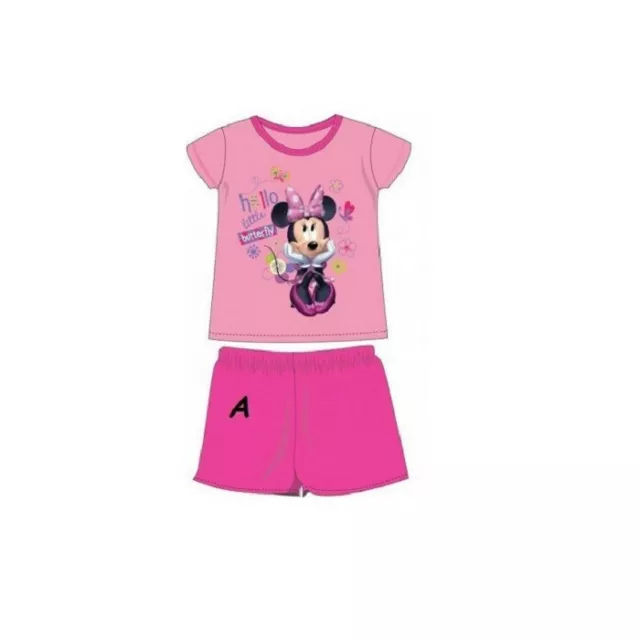 2 Anni (92cm) Rosa: Set 2 Pezzi Minnie Cotone Nuovo