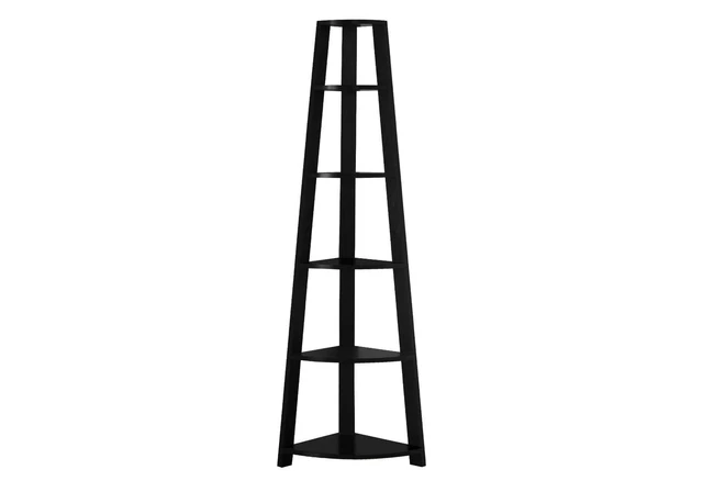 Bookshelf, Bookcase, Etagere, Corner, 5 Tier, 72"H, Office, Bedroom, Laminate, B