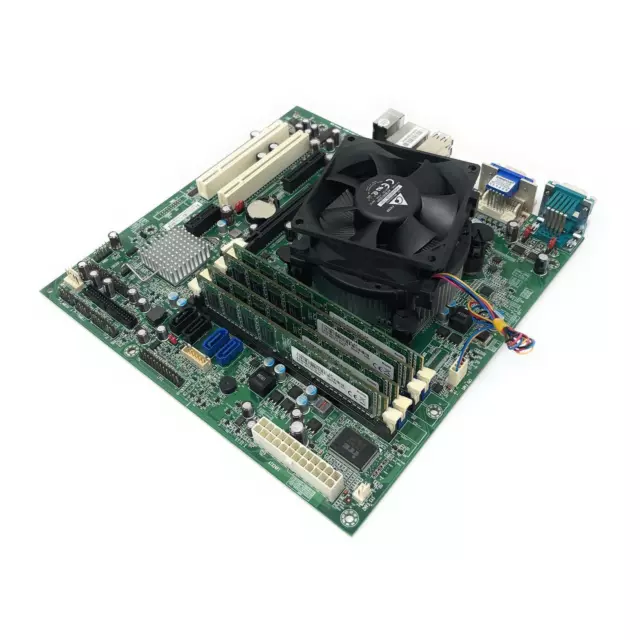 2G Bundle Mainboard mATX + CPU Intel Quad Core 4x 3,1 GHz + 8GB RAM + Slotblende