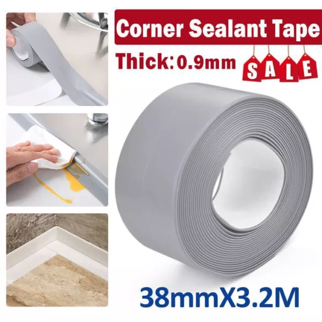 Self Adhesive Waterproof Sealant Caulk Strip Sealing Tape Kitchen Toilet Bathtub