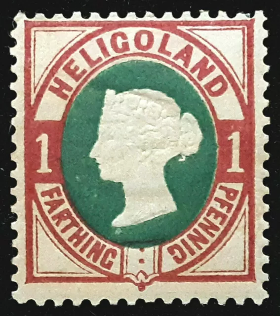 HELIGOLAND 1875-90 SG10 1pf. (¼d.) DEEP GREEN AND ROSE  -  MNH CV £16.00