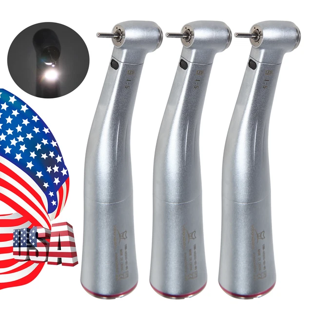NSK X95L Style Dental 1:5 LED Contra Angle Surgical Electric Handpiece Red Ring