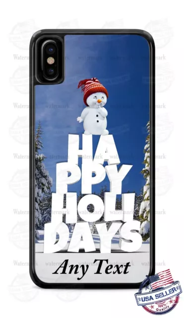 Happy Holidays Cute Snowman Personalized Phone Case Cover for iPhone Samsung