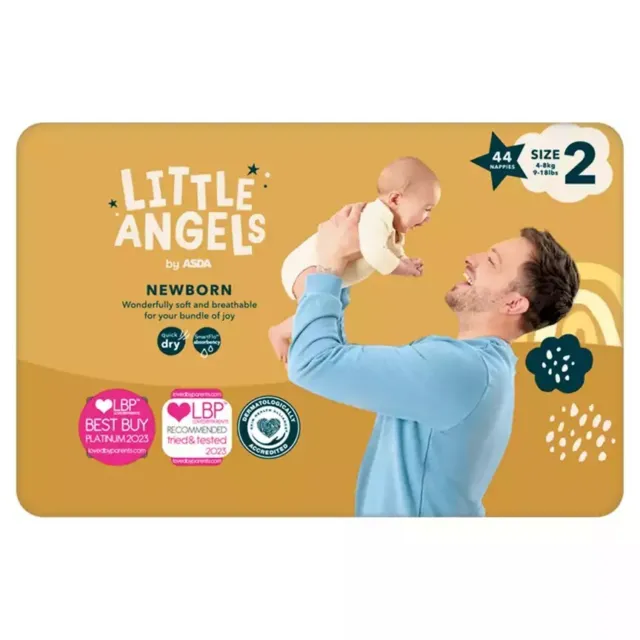 ASDA Little Angels Newborn Baby Nappies Size 2 - 44 Nappies