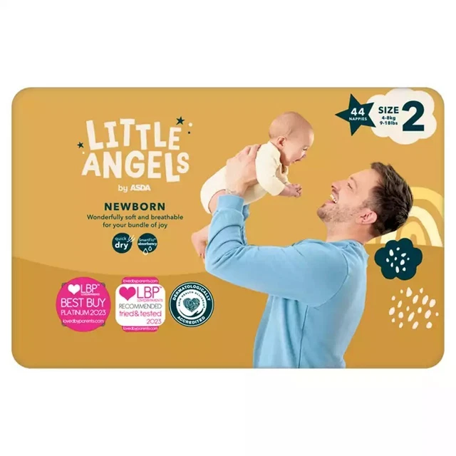 ASDA Little Angels Newborn Baby Nappies Size 2 - 44 Nappies