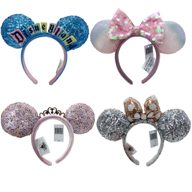 Disney-Park Cos Belle Minnie Mouse Ears 50 Styles Ariel Mickey Bow Headband
