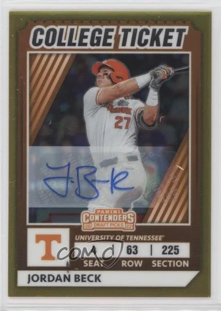 2022 Elite Extra Edition College Tickets Optic Signatures /99 Jordan Beck Auto