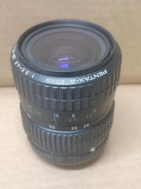 Pentax-A Zoom 28-80mm  f/3.5-4.5 PK/A Wide Angle Zoom Camera Lens Vintage 3067