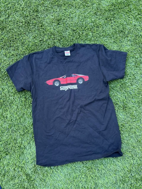 Used ONCE Supreme Ferrari GT Black Tee T Shirt Size Medium RARE