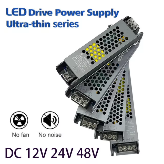 Ultra Thin DC 12V 24V 48V Power Supply 60W-300W Adapter Transformer Led Driver