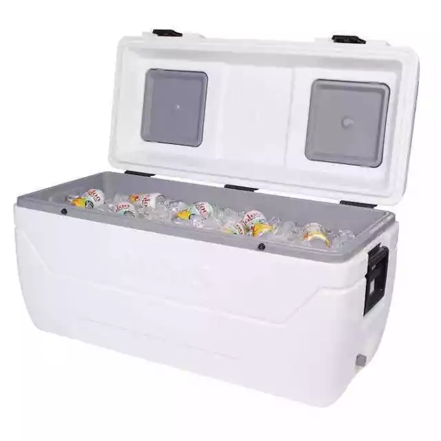 IGLOO MAXCOLD LARGE 165 Quart 156 Litre 280 Can Cool Box Ice Cooler 7 ...