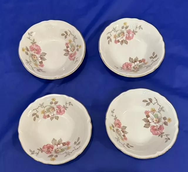4 Coral Pines by Edwin Knowles 5 3/4" Fruit Dessert Bowls Cake Ice Cream