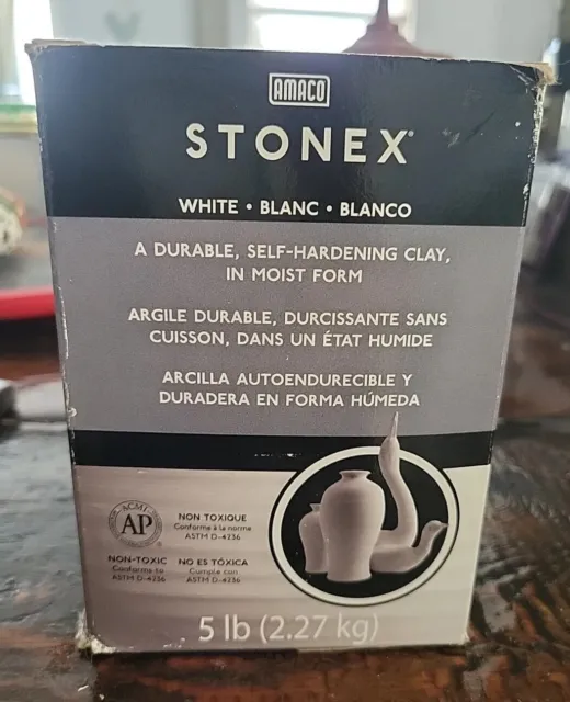 Amaco Stonex 5 libras 47338C arcilla blanca autoendurecida en forma húmeda