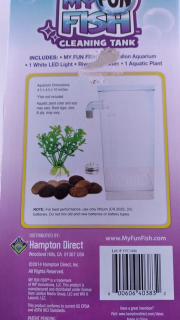 My Fun Fish Self Cleaning Fish Tank AS Seen on TV New Open Box Plant Rocks Light 2