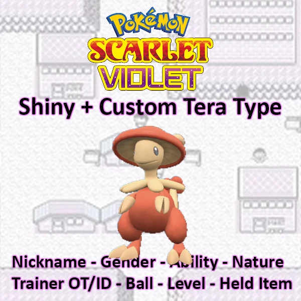 Pokémon Shiny/Non-shiny Shroomish / Breloom 6IV Per Scarlatto/Violetto (Switch) - Legale/clonato